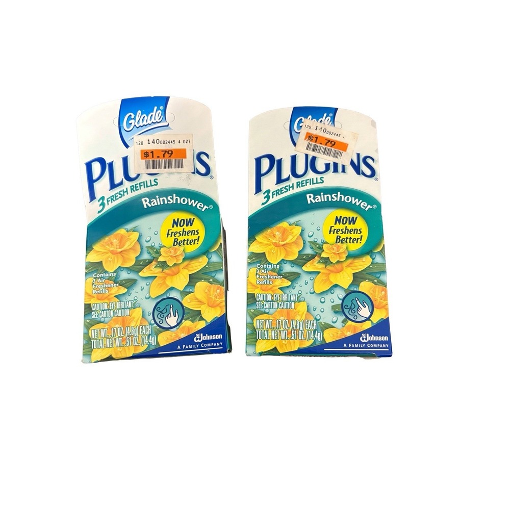 Glade Plugins Scented Air Freshener Gel Refills 3 Count Rainshower Vintage 2002
